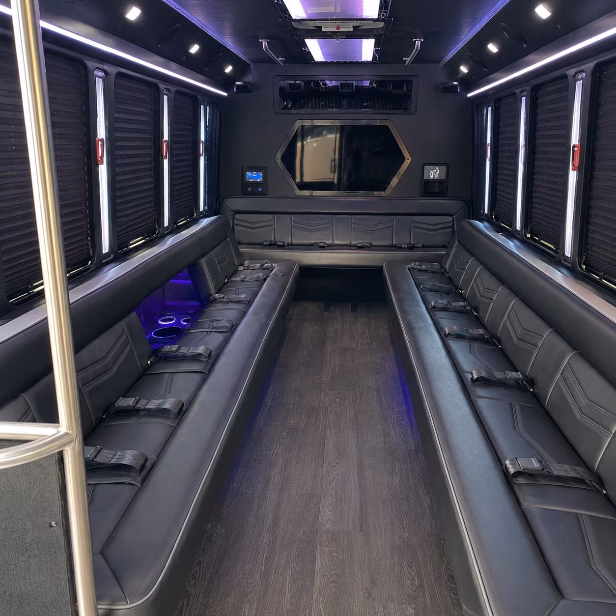 goose creek 18 passenger party bus interior