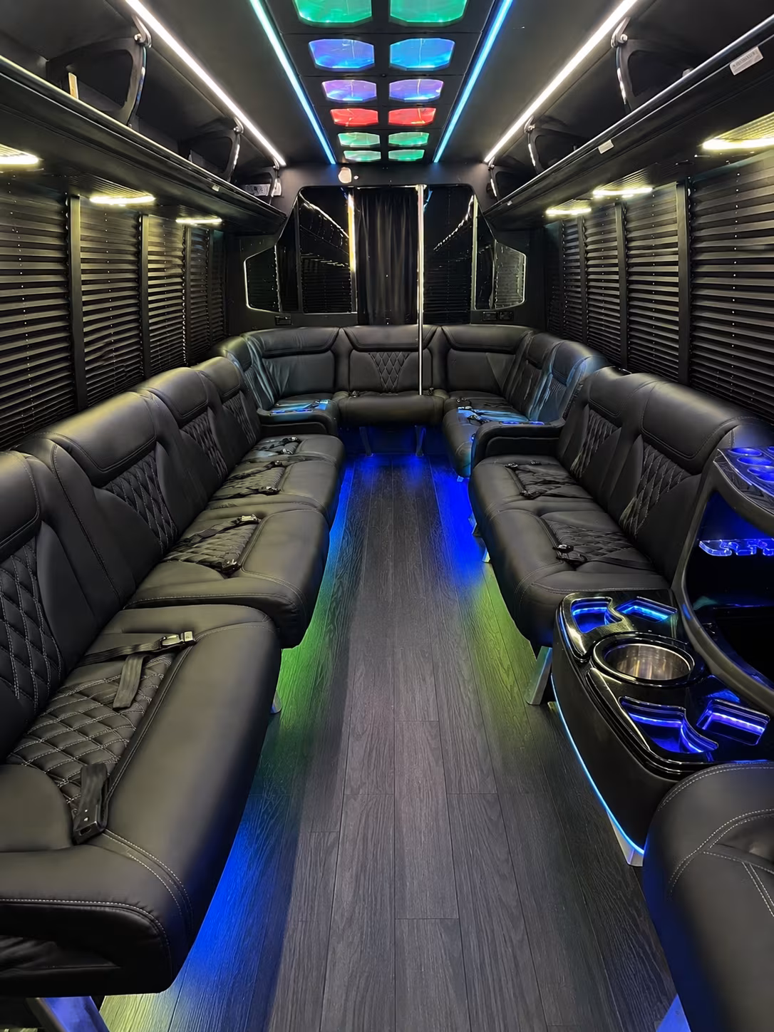 goose creek 20 passenger party bus interior