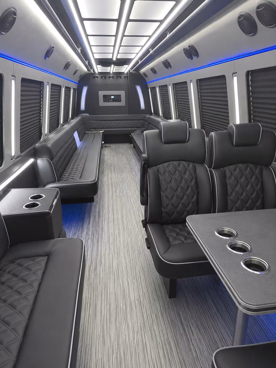 goose creek 25 passenger party bus inside