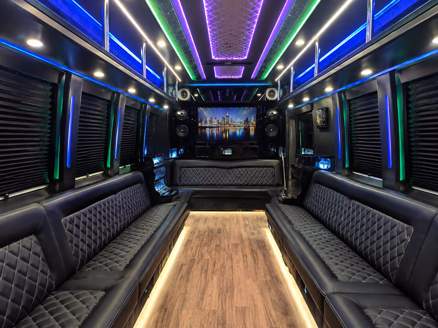 goose creek 25 passenger party bus interior