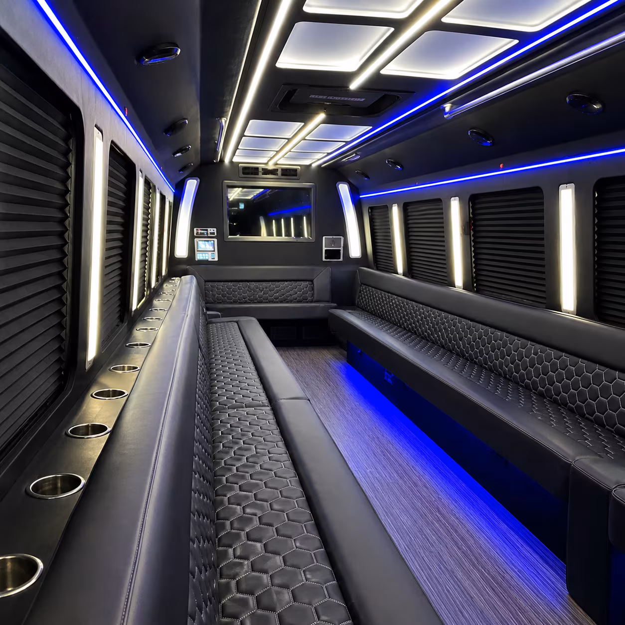 goose creek party bus rental interior
