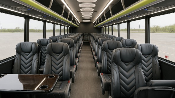 Interior of Charter Bus Company Greenville's 20 Passenger Mini bus in Greenville