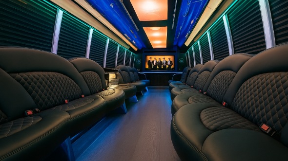 Interior of Charter Bus Company Charleston's Party Bus in Charleston