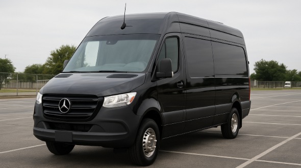 Exterior of Charter Bus Company Goose Creek's Sprinter Van Rental With Driver in Goose Creek